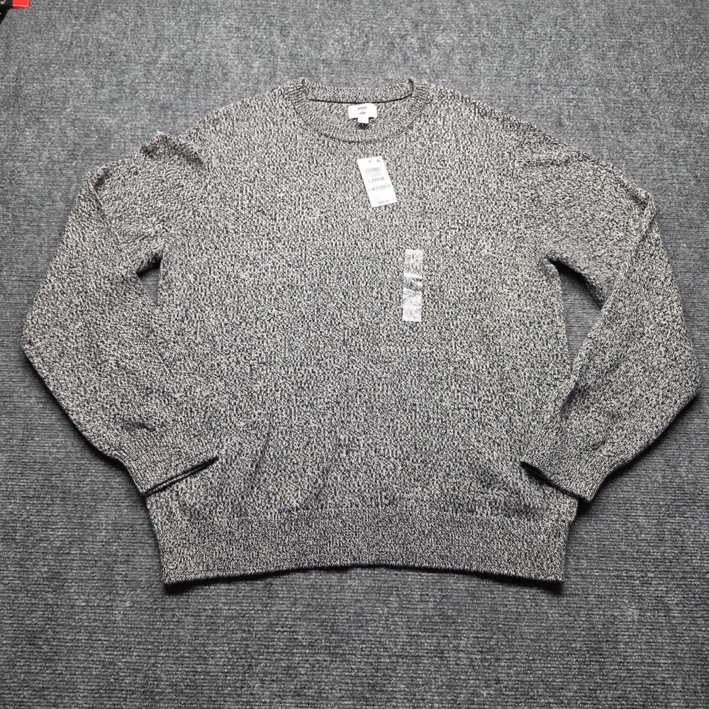 Mode Of One Mens Size L Marled Heathered Knit Crewneck Sweater Knit